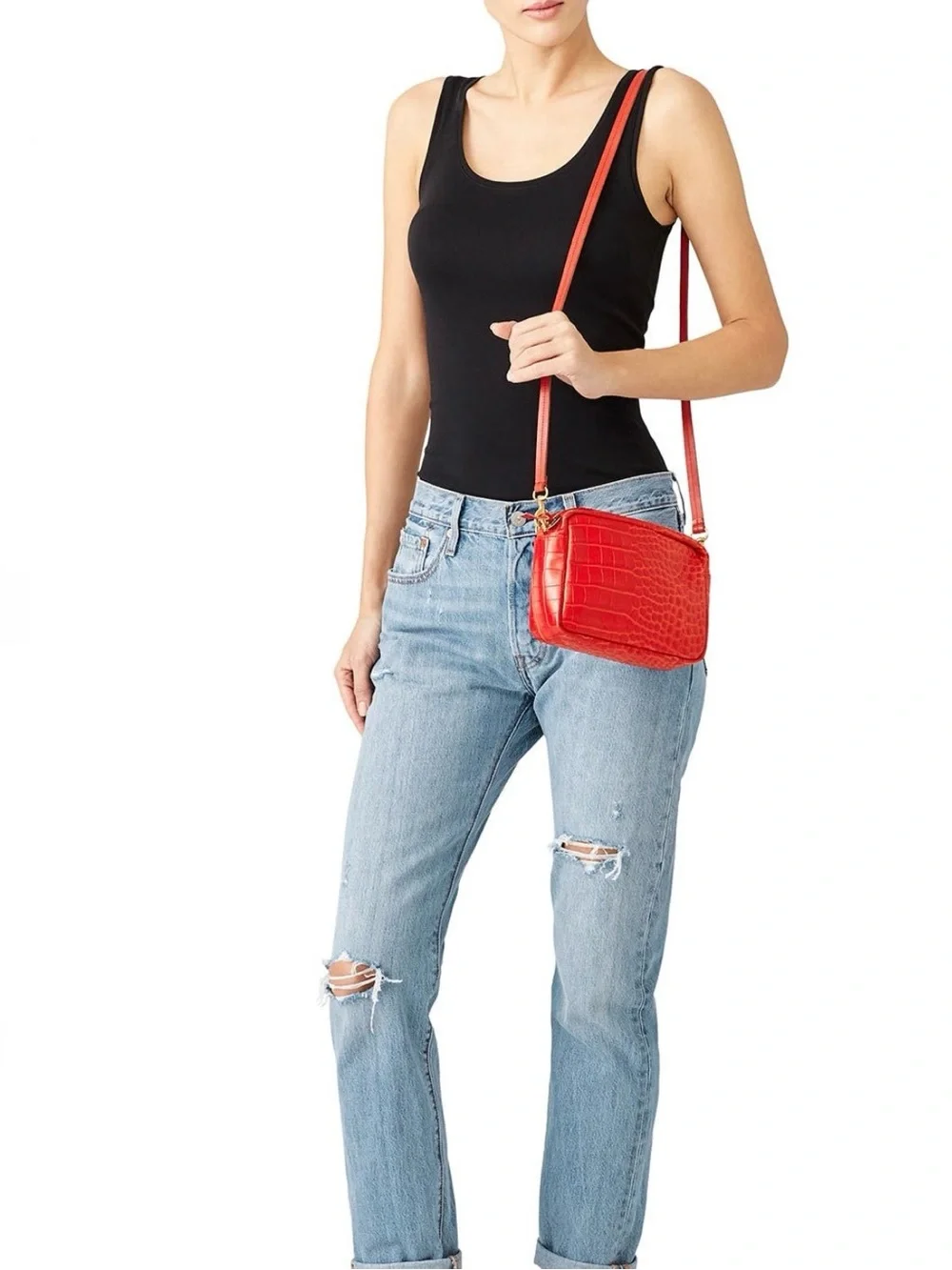 Clare V. Red Croc Mini Sac!
